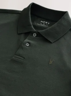 Next - Slim Fit (Slim Fit) - Polo Manches courtes Pique Vert olive riche