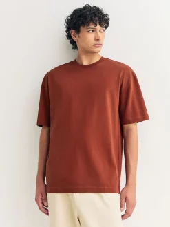 Next - Coupe ample - T-shirt épais 3 Pack Vert olive/gris glace/orange rouille Online