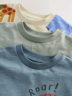 Next Vert Safari Animals - Lot de 3 t-shirts appliqués à manches courtes (3mois7ans) Best