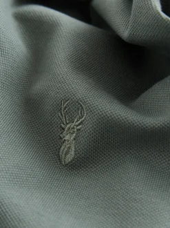 Next - Ajustement régulier - Polo Manches courtes Pique VERT SAUGE Sale