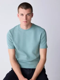 Next - T-shirt épais doux au toucher élégant VERT SAUGE Sale