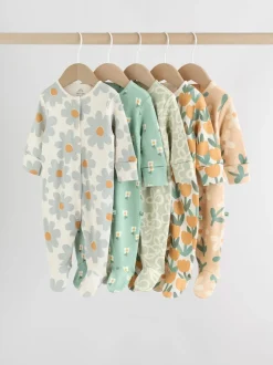 Next Vert sauge imprimé floral - Combinaisons de sommeil pour bébé 5 Pack (0mois-2ans) Sale