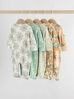 Next Vert sauge imprimé floral - Combinaisons de sommeil pour bébé 5 Pack (0mois-2ans) Sale