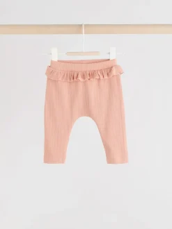 Next - Paquet de jambières pour bébé 4 (0mois-2ans) Vert sauge/corail/fleurs Clearance