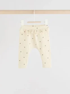 Next - Paquet de jambières pour bébé 4 (0mois-2ans) Vert sauge/corail/fleurs Clearance