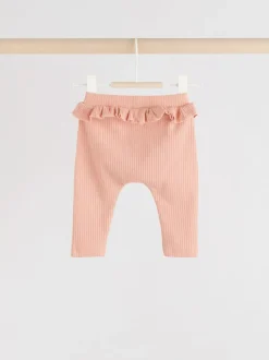 Next - Paquet de jambières pour bébé 4 (0mois-2ans) Vert sauge/corail/fleurs Clearance