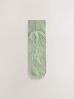 self. Vert sauge/Crème/Gris - soi-même. Lot de 3 paires de chaussettes raccourcies à logo brodé à la cheville Sale