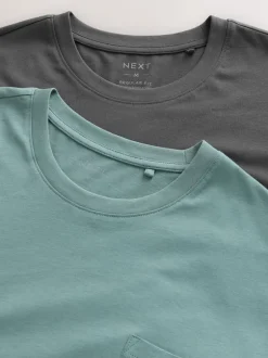 Next Vert sauge/gris ardoise - Ensemble de 2 pyjamas longs ouverts en jersey Clearance