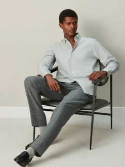 Next Vert texturé - Chemise habillée à manches longues riche en coton Hot