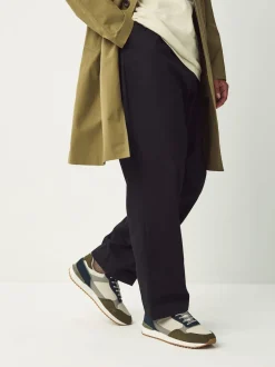 Next Vert/Blanc - Baskets avec bordure en daim Outlet