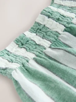 Next Vert/Blanc - Short d’été avec lin Outlet