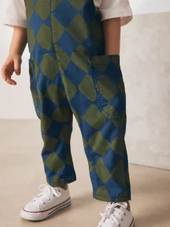 Next Vert/bleu Harlequin - Salopette (3mths-7yrs) Clearance