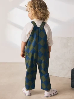 Next Vert/bleu Harlequin - Salopette (3mths-7yrs) Clearance