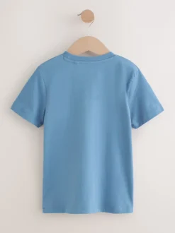 Next - T-shirt brodé Manches courtes Stag 4 Pack (3-16ans) Vert/Bleu minéraux Best