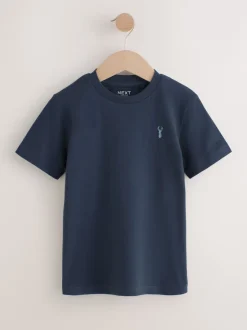 Next - T-shirt brodé Manches courtes Stag 4 Pack (3-16ans) Vert/Bleu minéraux Best