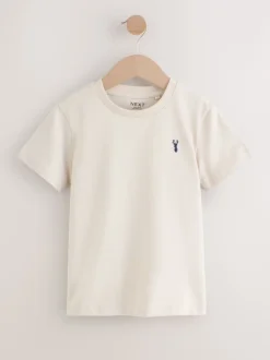 Next - T-shirt brodé Manches courtes Stag 4 Pack (3-16ans) Vert/Bleu minéraux Best