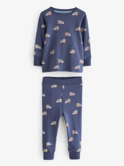 Next - Lot de 3 pyjamas Snuggle courts (9mois-10ans) Vert/Bleu Transport Hot