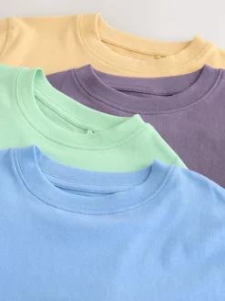 Next - Lot de 4 t-shirts à manches courtes (3-16 ans) Vert/bleu/jaune/violet Outlet