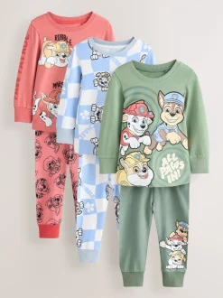 Next Vert/bleu/rouge Paw Patrol - Lot de 3 pyjamas Snuggle sous licence (9mois -9ans) New