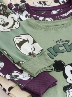 Next Vert/écru Mickey Mouse - Lot de 3 pyjamas Snuggle sous licence (9mois -10ans) Best