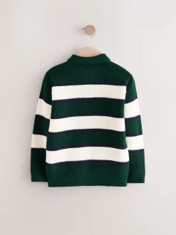 Next Vert/Écru Rayure - Chemises de rugby en maille (3-16ans) Sale