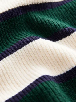 Next Vert/Écru Rayure - Chemises de rugby en maille (3-16ans) Sale