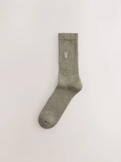 Next Vert/neutre - Lot de chaussettes épaisses brodées 10 Discount
