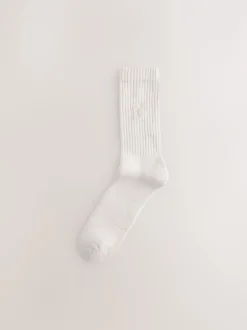 Next Vert/neutre - Lot de chaussettes épaisses brodées 10 Discount