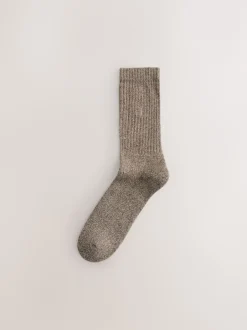 Next Vert/neutre - Lot de chaussettes épaisses brodées 10 Discount