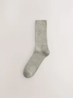 Next Vert/neutre - Lot de chaussettes épaisses brodées 10 Discount
