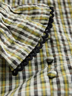 Next Vert/noir à carreaux - Chemisier à manches longues et col oversize Best