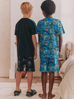 Next Vert/Noir - Lot de 2 pyjamas courts sous licence Minecraft (5-14ans) Best