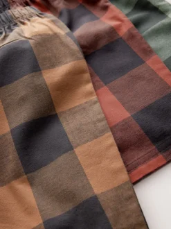 Next Vert/orange - Pyjama court à carreaux tissés 3 Pack (3-16ans) New