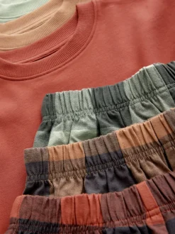 Next Vert/orange - Pyjama court à carreaux tissés 3 Pack (3-16ans) New