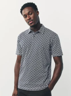 Next - Polo en jersey Manches courtes 3 Pack Vert/Rose/Marine géométriques Online