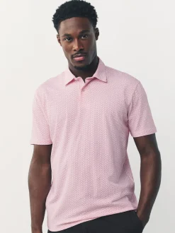 Next - Polo en jersey Manches courtes 3 Pack Vert/Rose/Marine géométriques Online