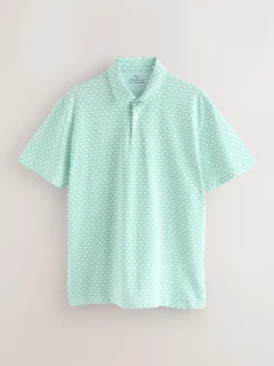 Next - Polo en jersey Manches courtes 3 Pack Vert/Rose/Marine géométriques Online