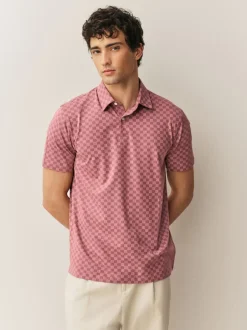 Next - Ajustement régulier - Polo en jersey Manches courtes 5 Pack Vert/violet/bleu géométrique Sale