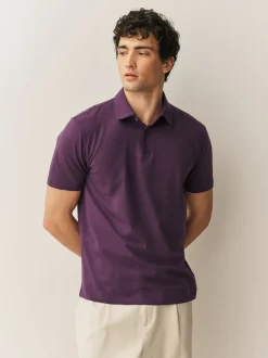 Next - Ajustement régulier - Polo en jersey Manches courtes 5 Pack Vert/violet/bleu géométrique Sale