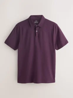 Next - Ajustement régulier - Polo en jersey Manches courtes 5 Pack Vert/violet/bleu géométrique Sale