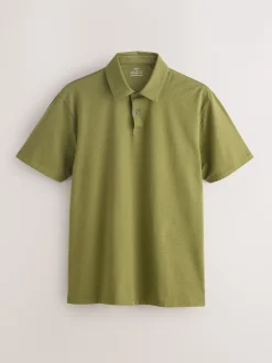 Next - Ajustement régulier - Polo en jersey Manches courtes 5 Pack Vert/violet/bleu géométrique Sale