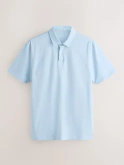 Next - Ajustement régulier - Polo en jersey Manches courtes 5 Pack Vert/violet/bleu géométrique Sale