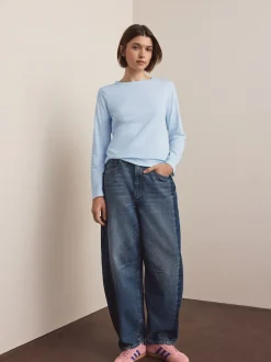 Next Vert/violet/bleu/écru/rose - T-shirt à manches longues en coton 100% 5 Pack New