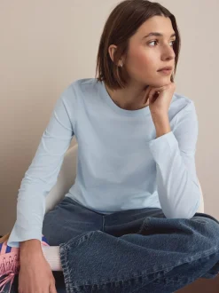 Next Vert/violet/bleu/écru/rose - T-shirt à manches longues en coton 100% 5 Pack New