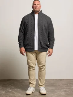 BadRhino Big & Tall Veste zippée en maille torsadée doublée de sherpa