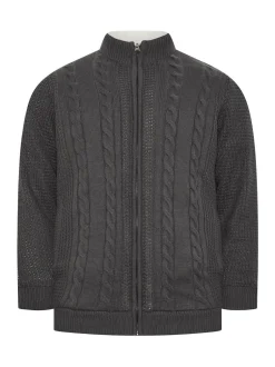 BadRhino Big & Tall Veste zippée en maille torsadée doublée de sherpa