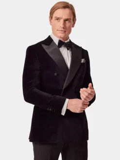 Hawes & Curtis Veste en velours uni noir Outlet