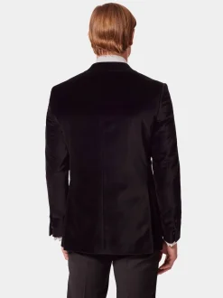 Hawes & Curtis Veste en velours uni noir Outlet