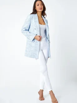 Roman Veste en boucle Carreaux texturée Blazer Clearance