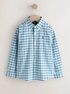Next - Chemise Oxford (3-16ans) Vichy bleu Discount
